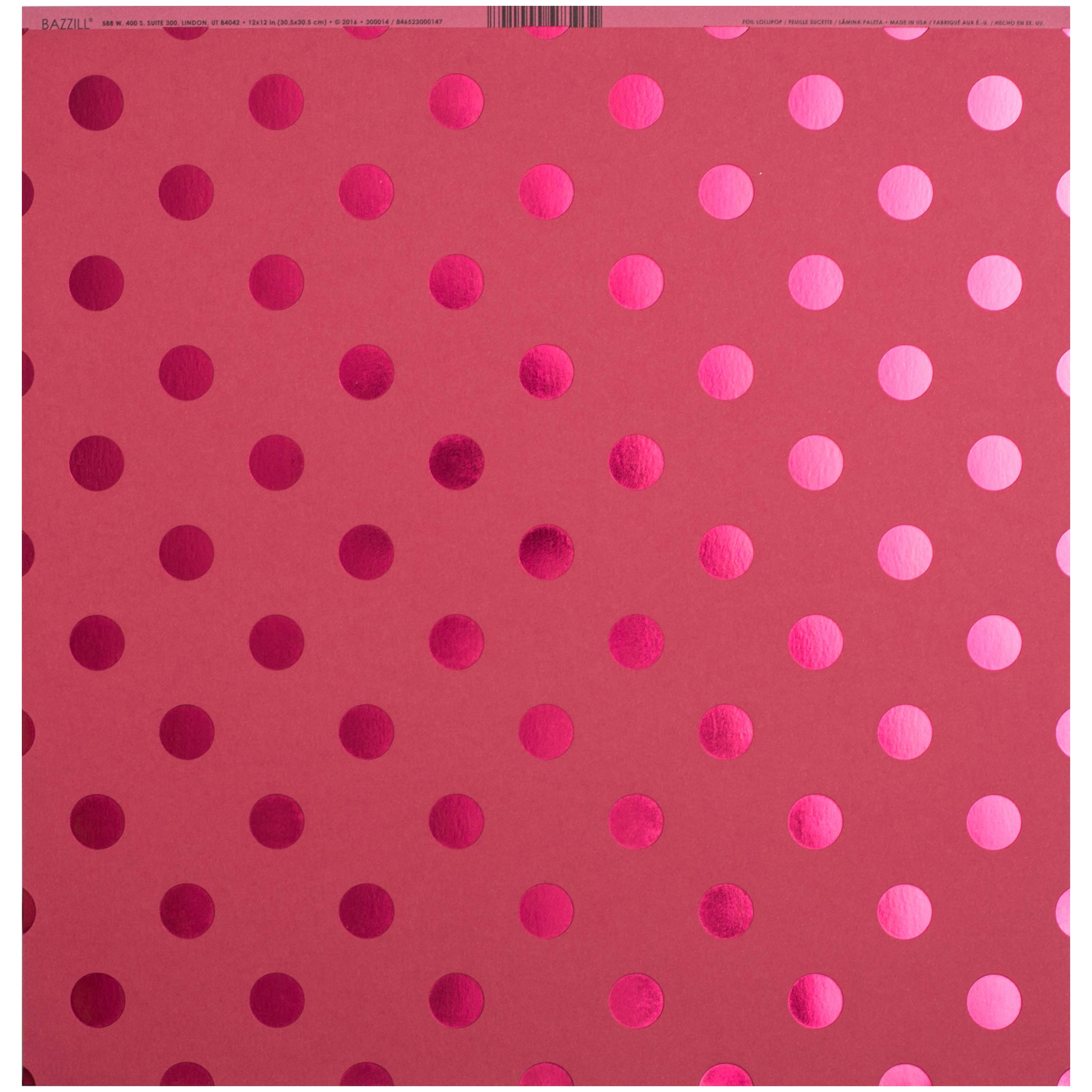 Bazzill Foil Tone On Tone Cardstock 12x12"-Lollipop