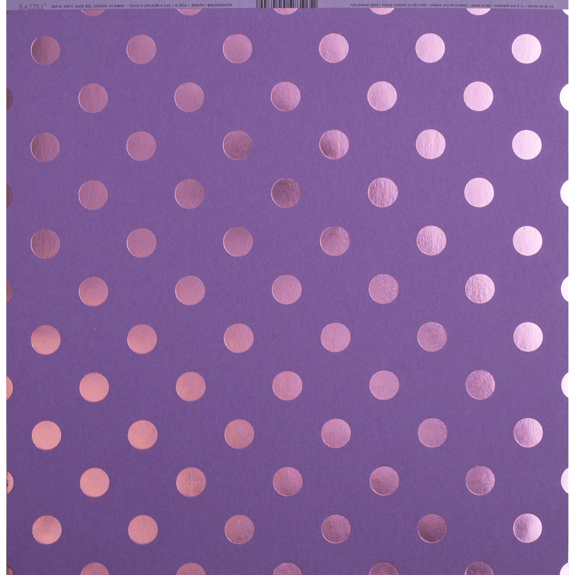 Bazzill 12x12" Foil Dot Tone On Tone Cardstock Packs