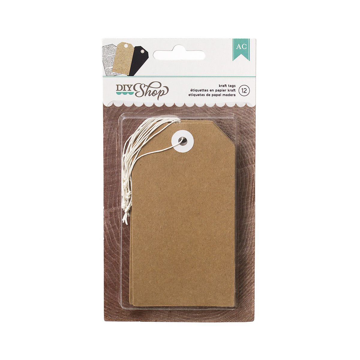 DIY Shop Tags 12 Pack - Kraft, 2.5"x4.5"