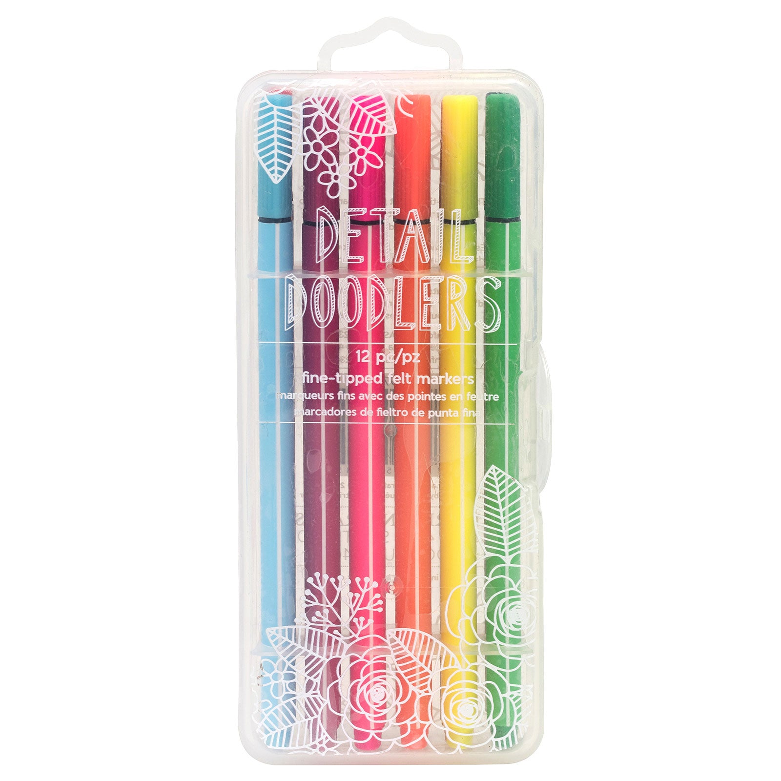 American Crafts Detail Doodlers Fine-Tipped Felt Markers - 12 Pack