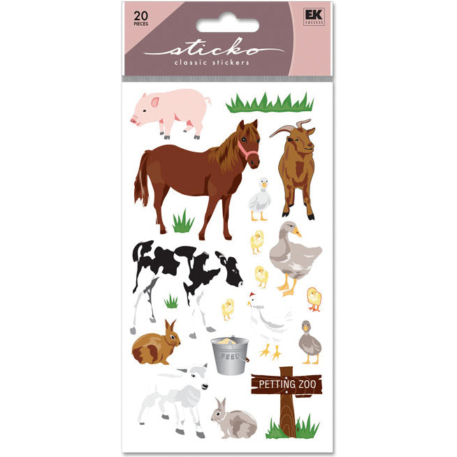 Sticko Stickers - Petting Zoo, 20pcs