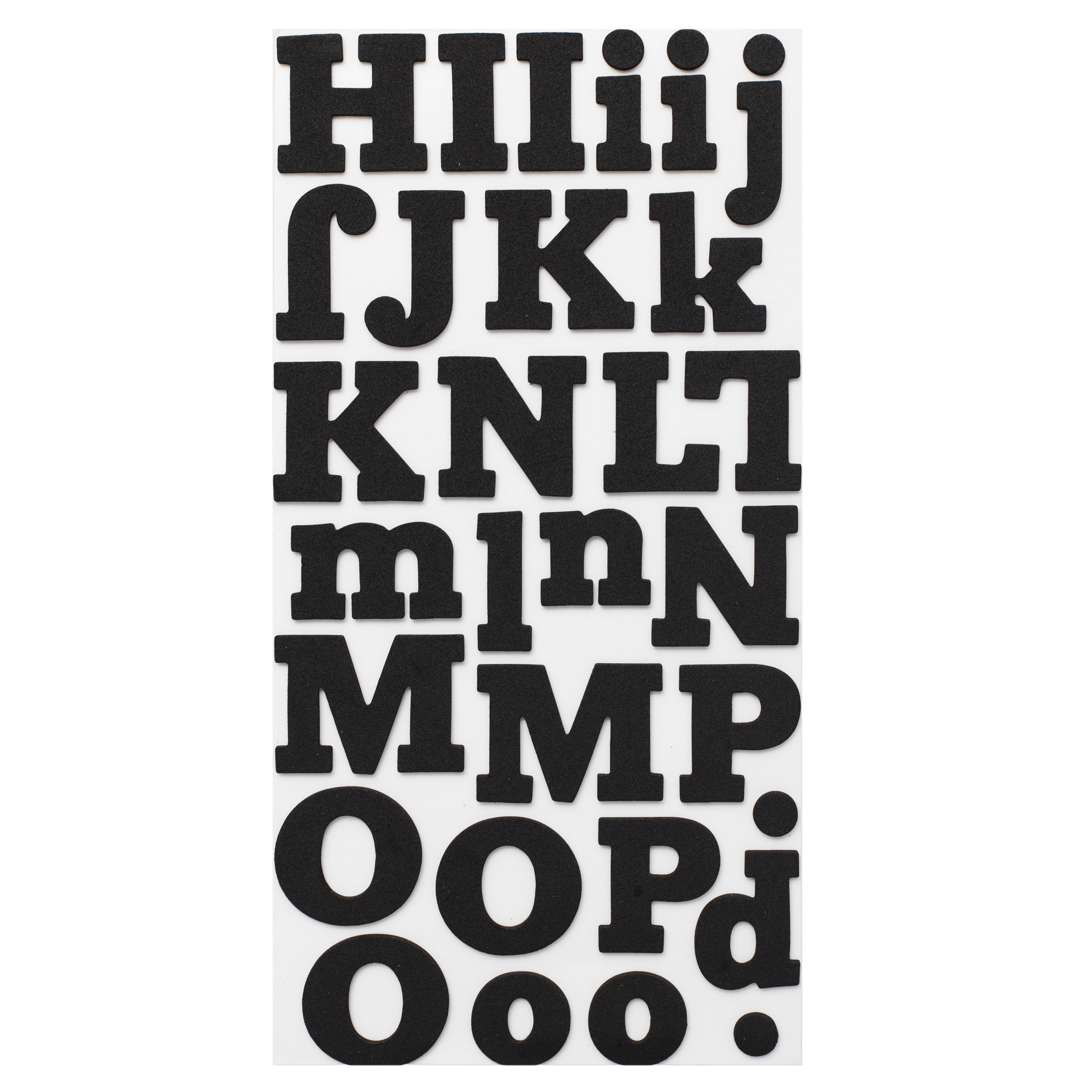 Thickers Eric Foam Stickers - Black, 163 Pieces