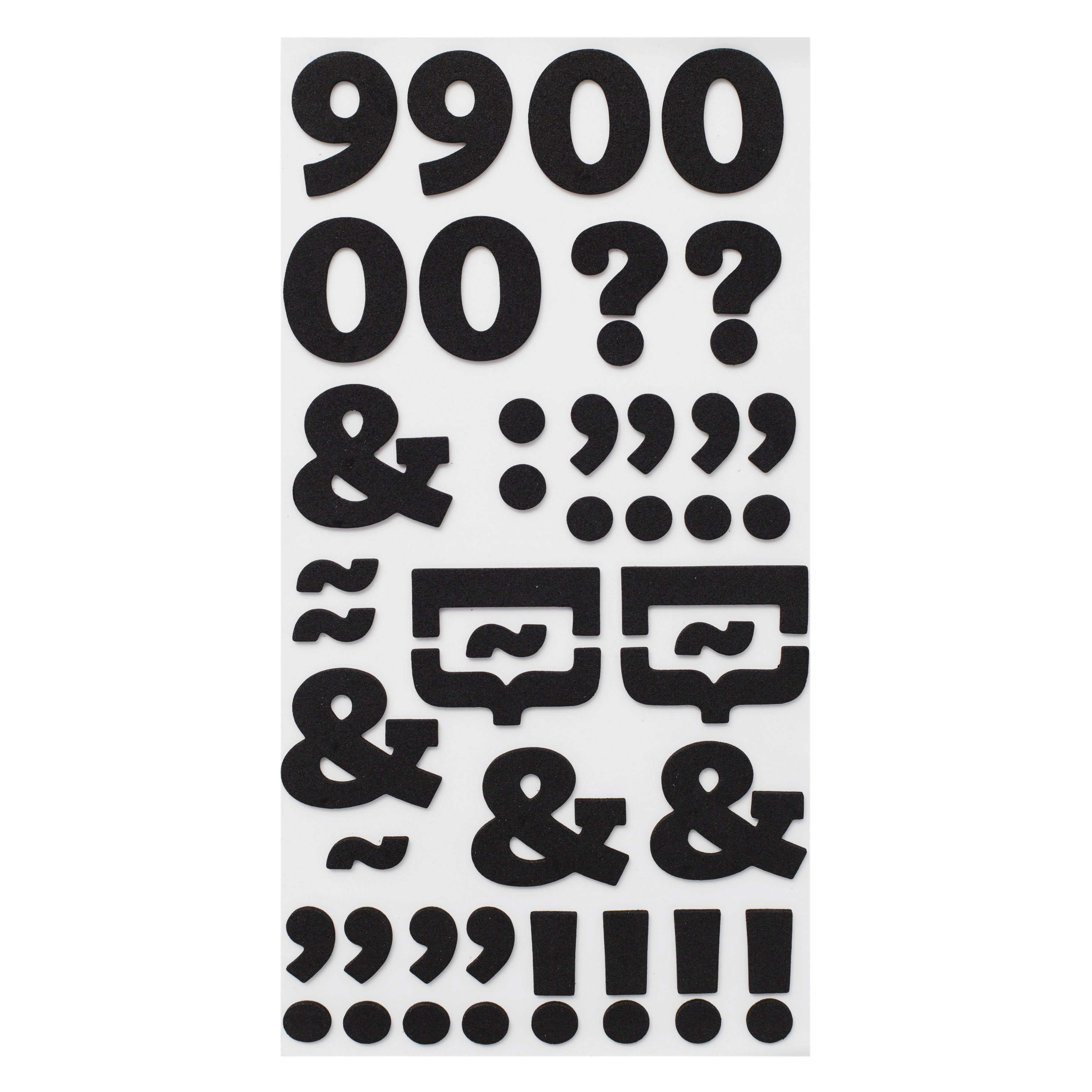 Thickers Eric Foam Stickers - Black, 163 Pieces