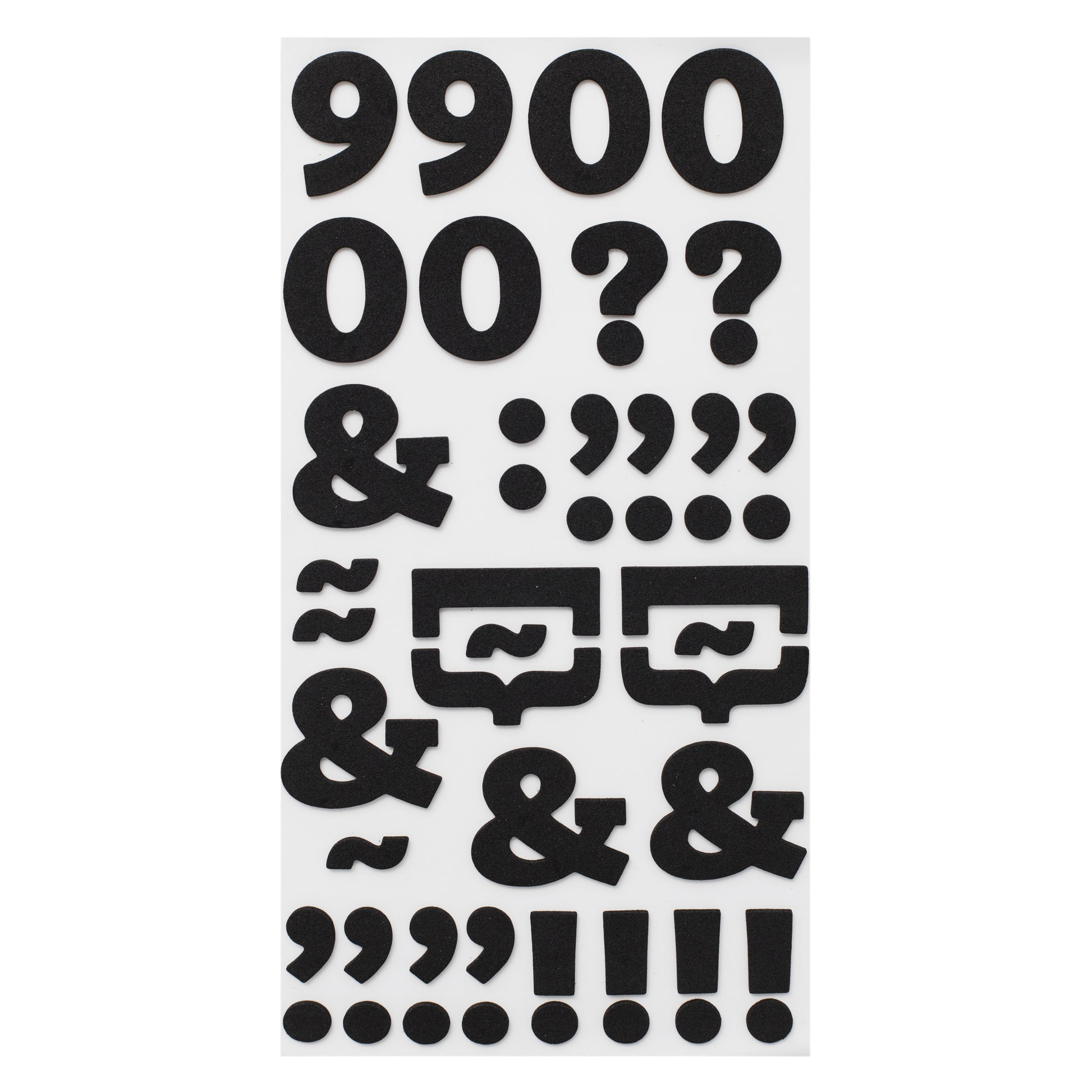 Thickers Eric Foam Stickers - Black, 163 Pieces