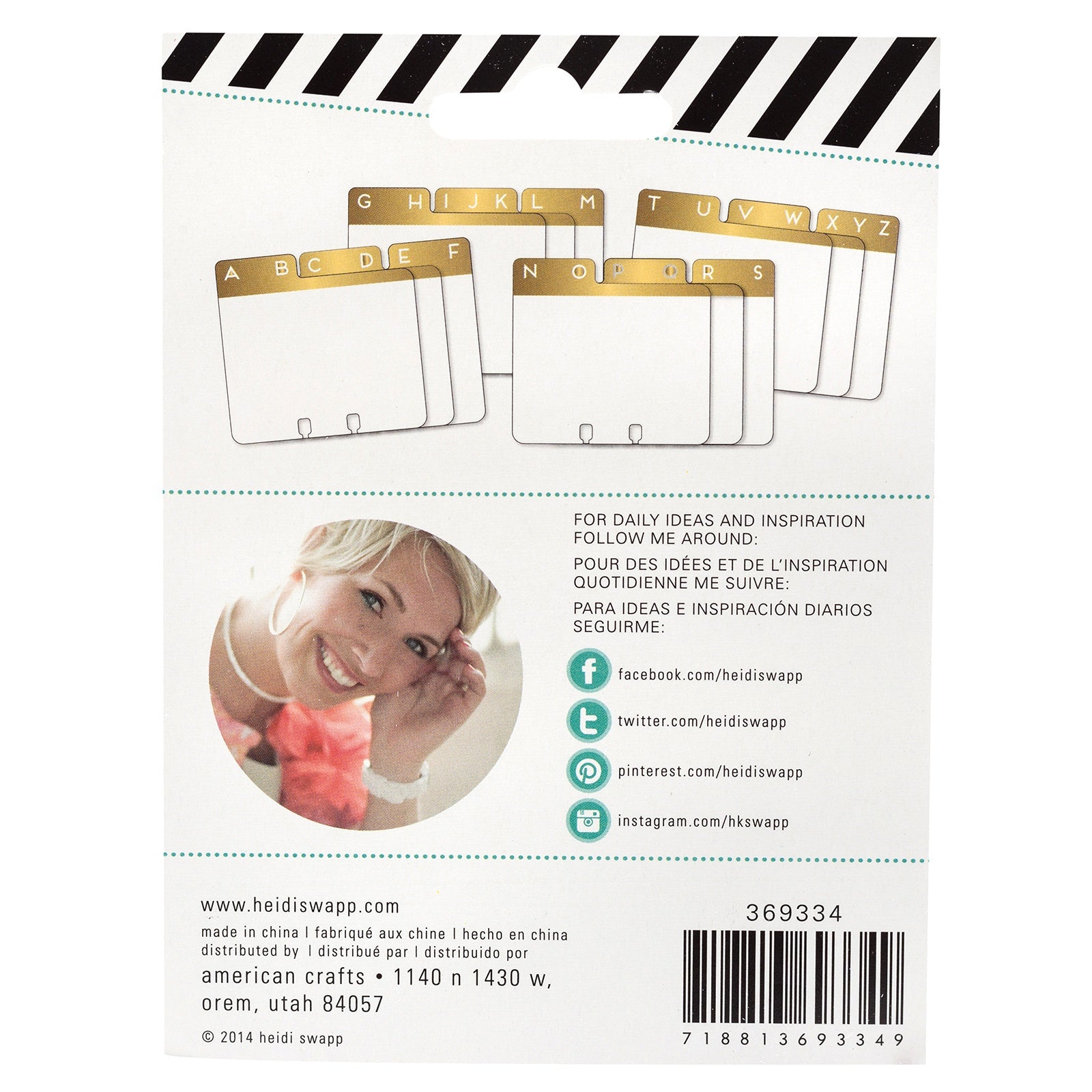 Heidi Swapp Memory Dex Address Tabbed Card Dividers with Gold Foil Alphabet