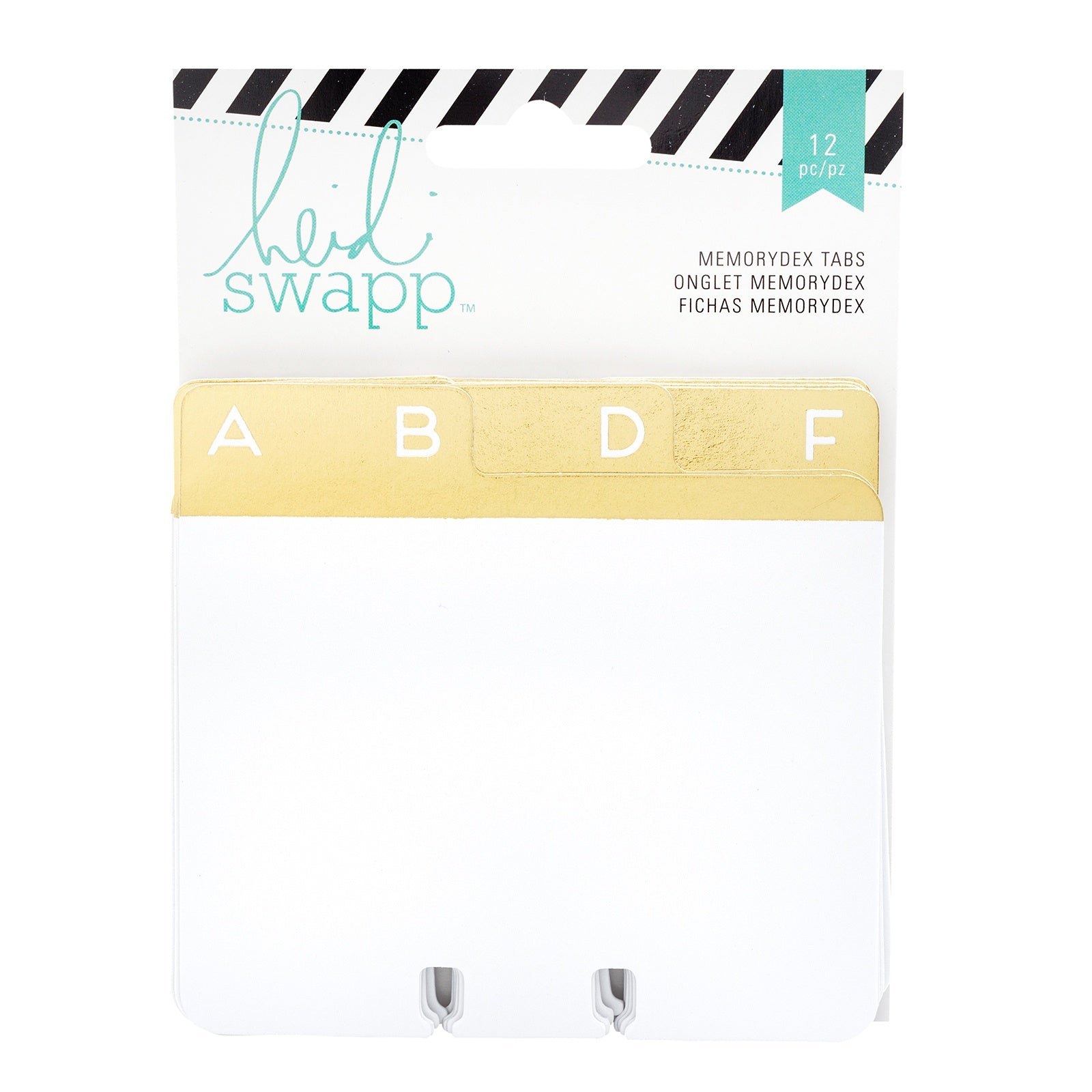 Heidi Swapp Memory Dex Address Tabbed Card Dividers with Gold Foil Alphabet