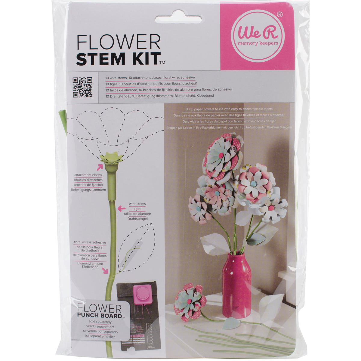 Front packaging of the We R Makers Flower Stem Kit - 10 Pack.