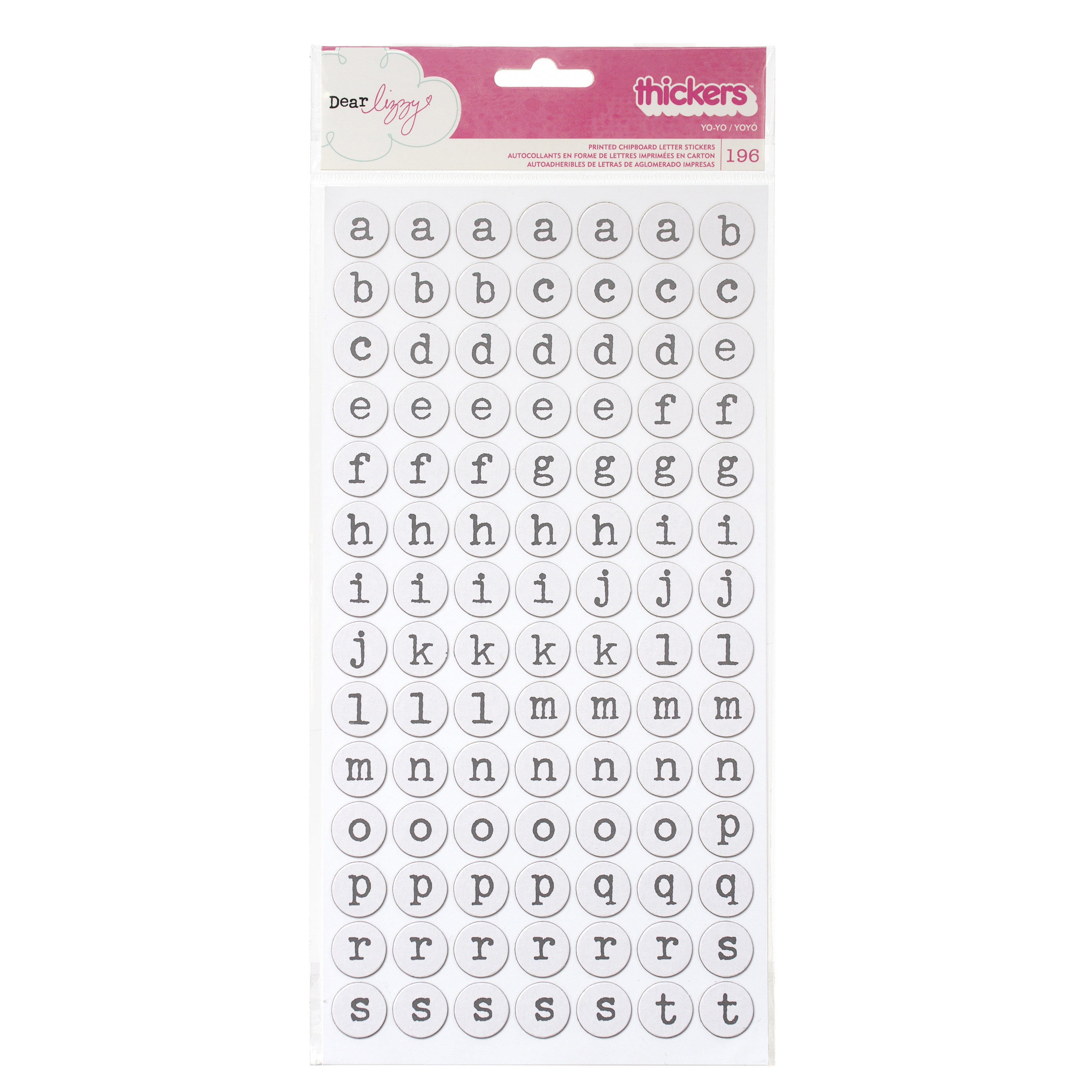 Dear Lizzy Daydreamer YoYo Thickers Alphabet Stickers - 196 pcs
