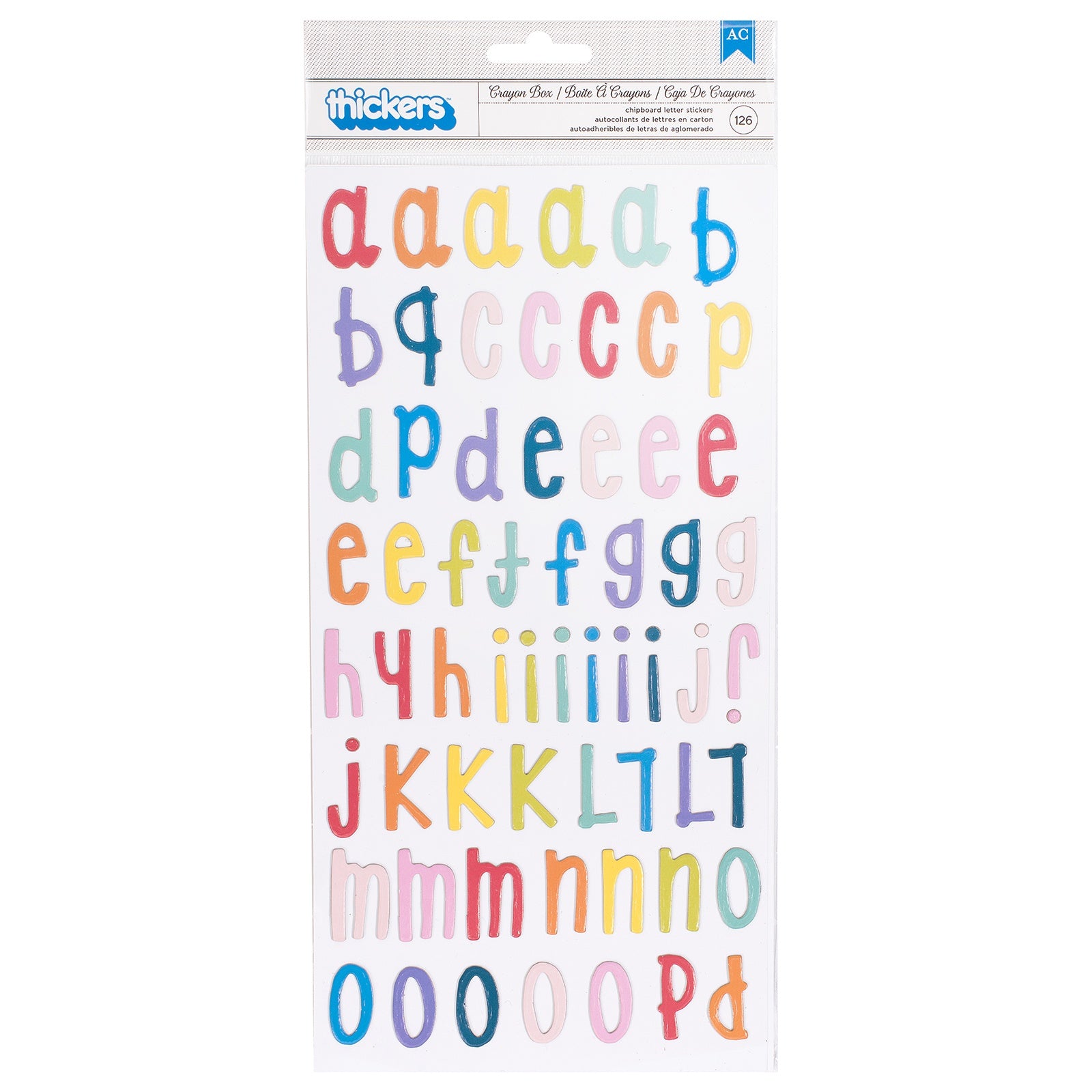 Shimelle Box Of Crayons Thickers - Alphabet, 135 stickers