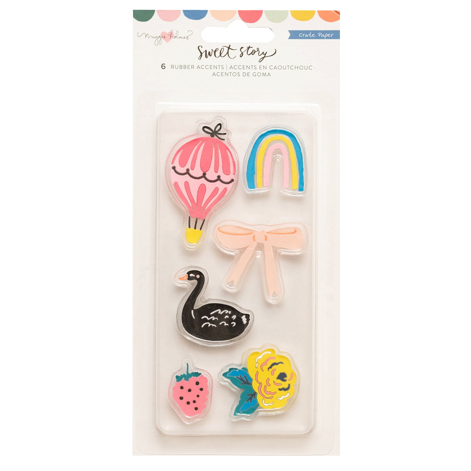 Maggie Holmes Sweet Story Rubber Sticker Accents - 8pcs