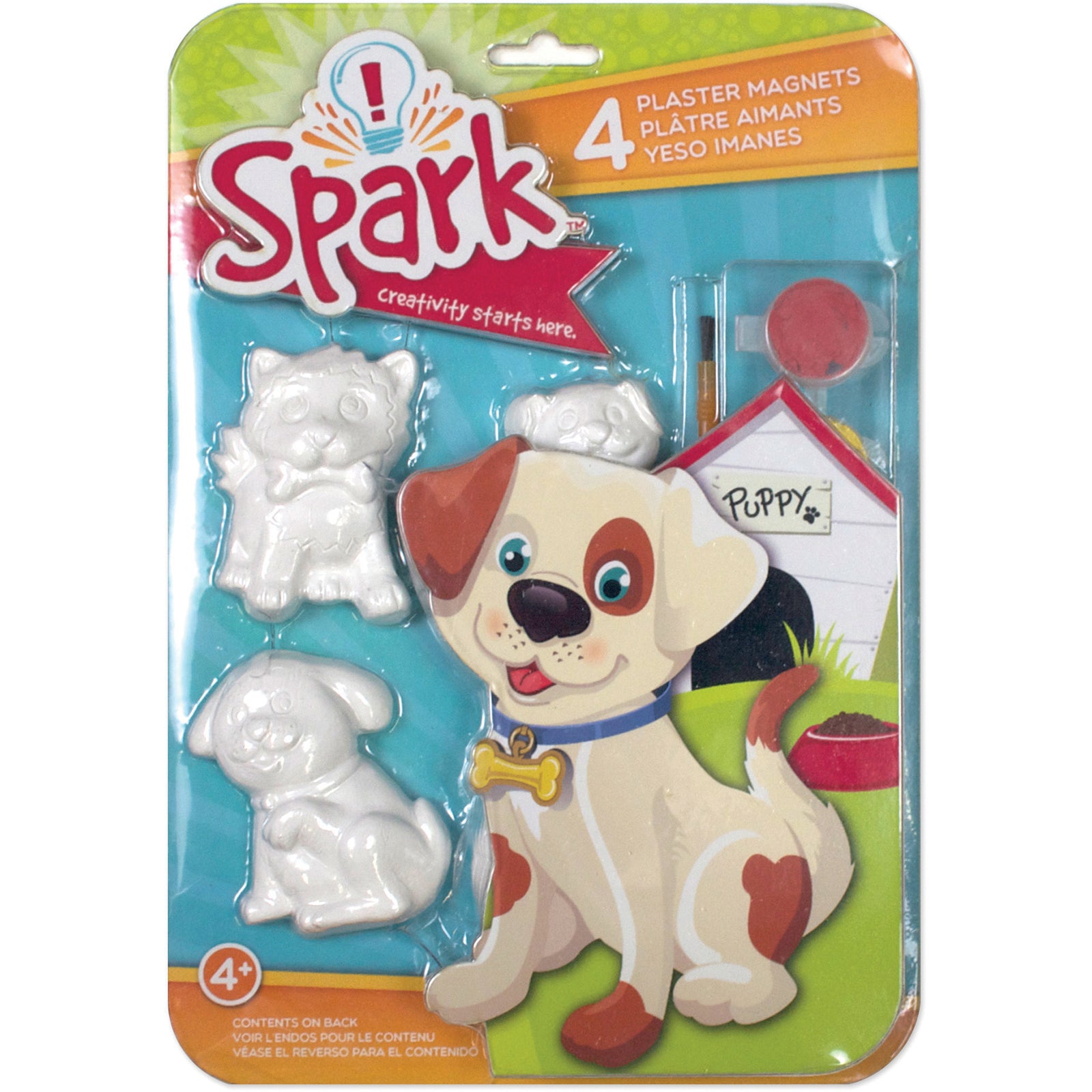 Spark Plaster Paint Your Own Playful Pups Magnet Kit - Makes 4