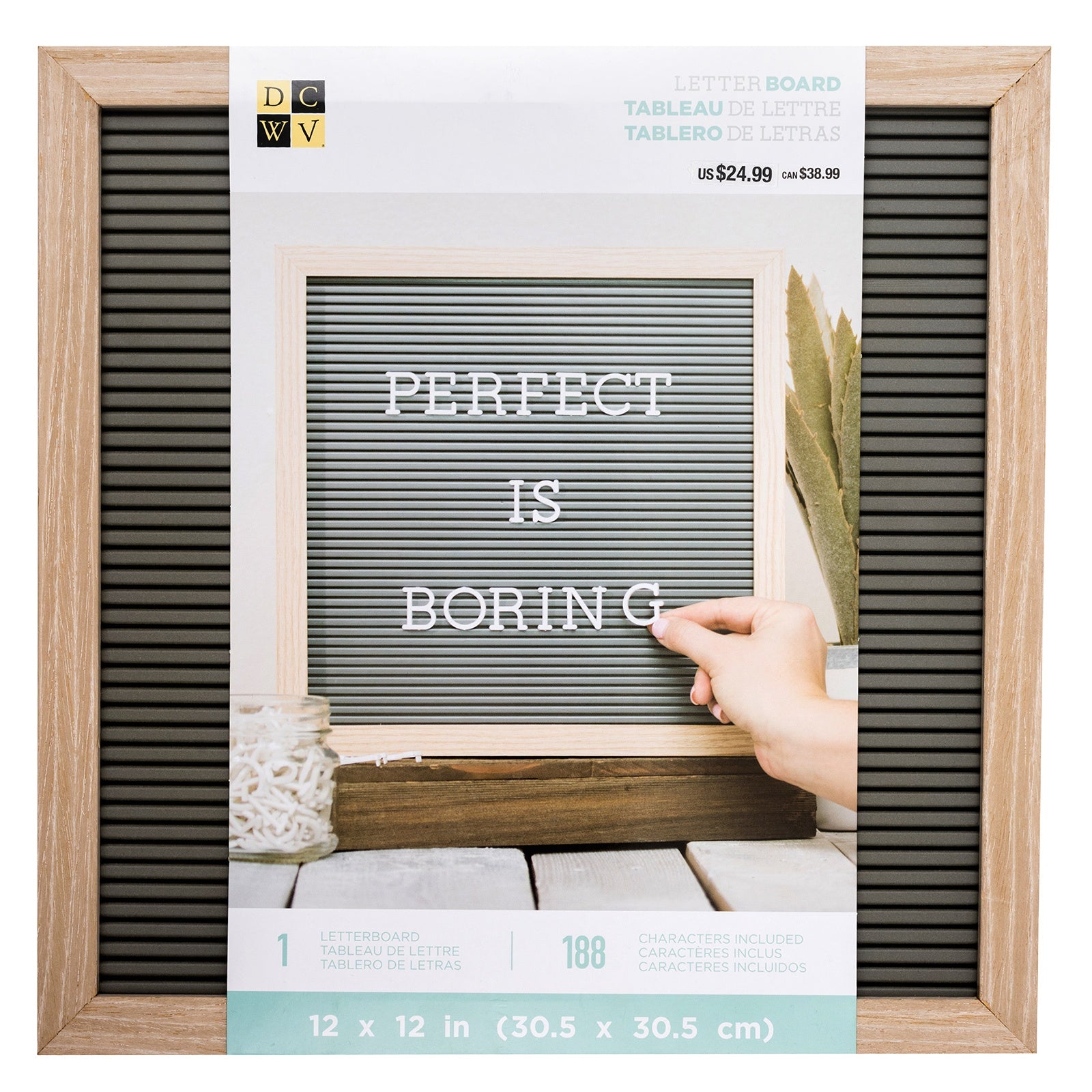 Framed DCWV Gray Letterboard with White Letters