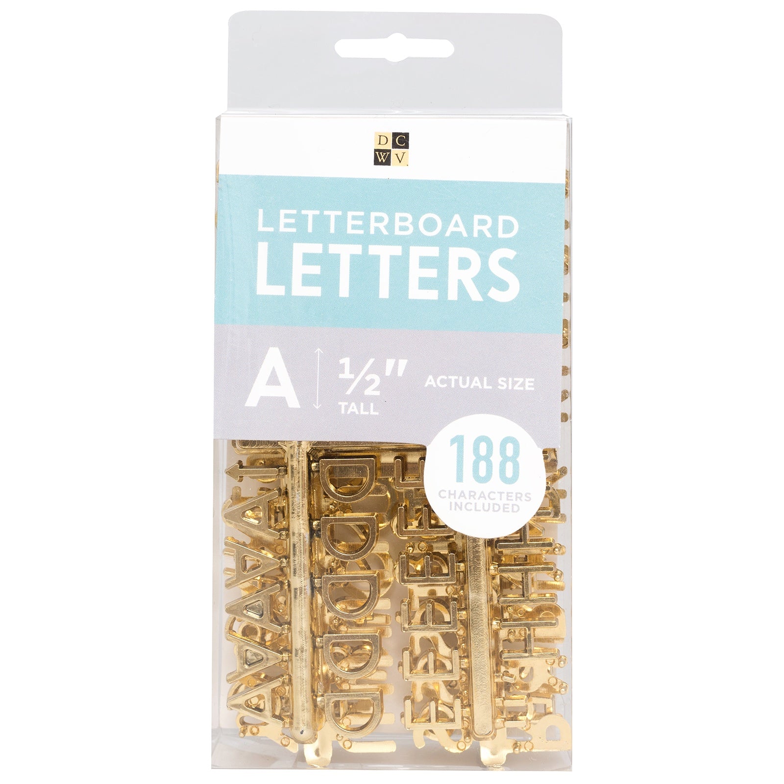 DCWV Letterboard 0.5" Letters & Characters - Gold