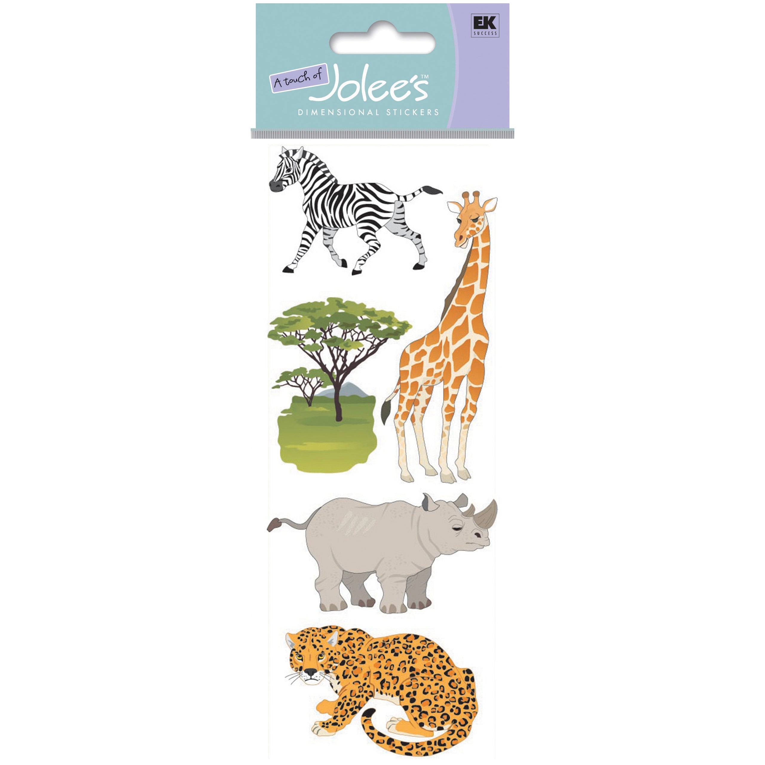 Jolee's Boutique Dimensional Stickers - Safari Animals, 5pcs