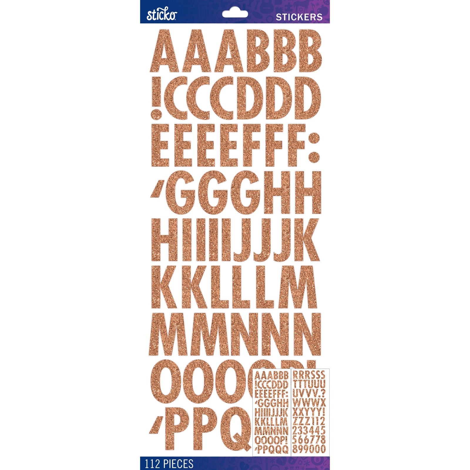 Sticko Alphabet Stickers -  Futura, Copper Glitter