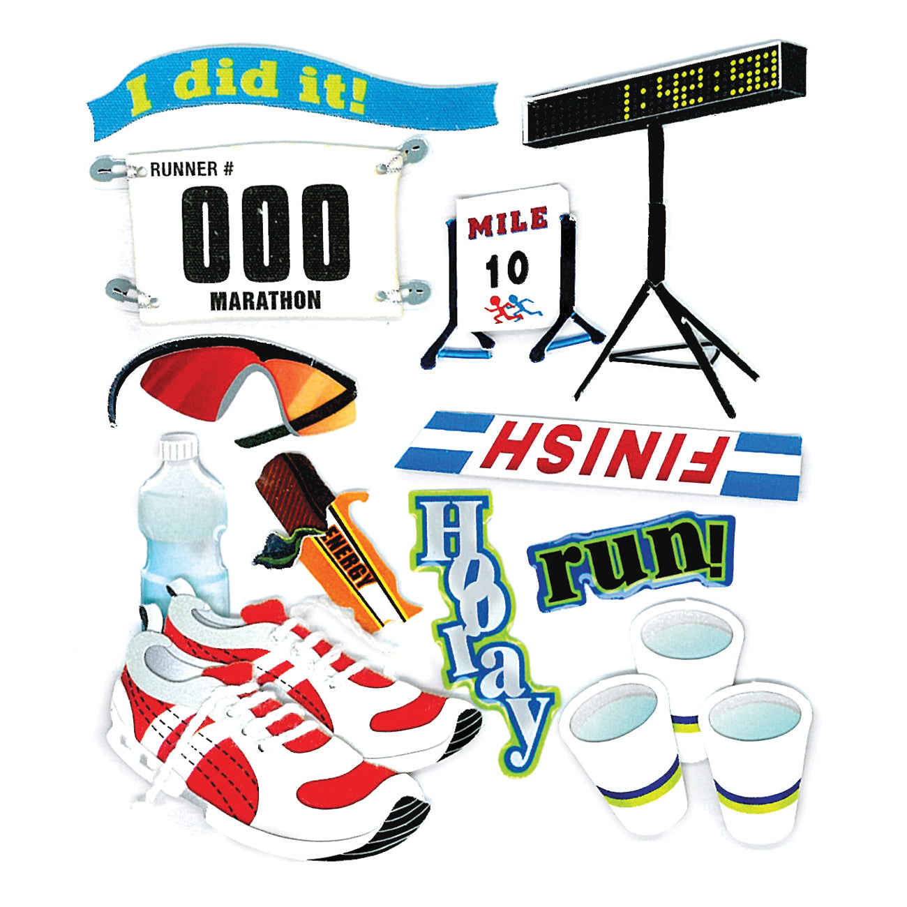 Marathon Runner Jolee's Boutique Dimensional Sticker Set