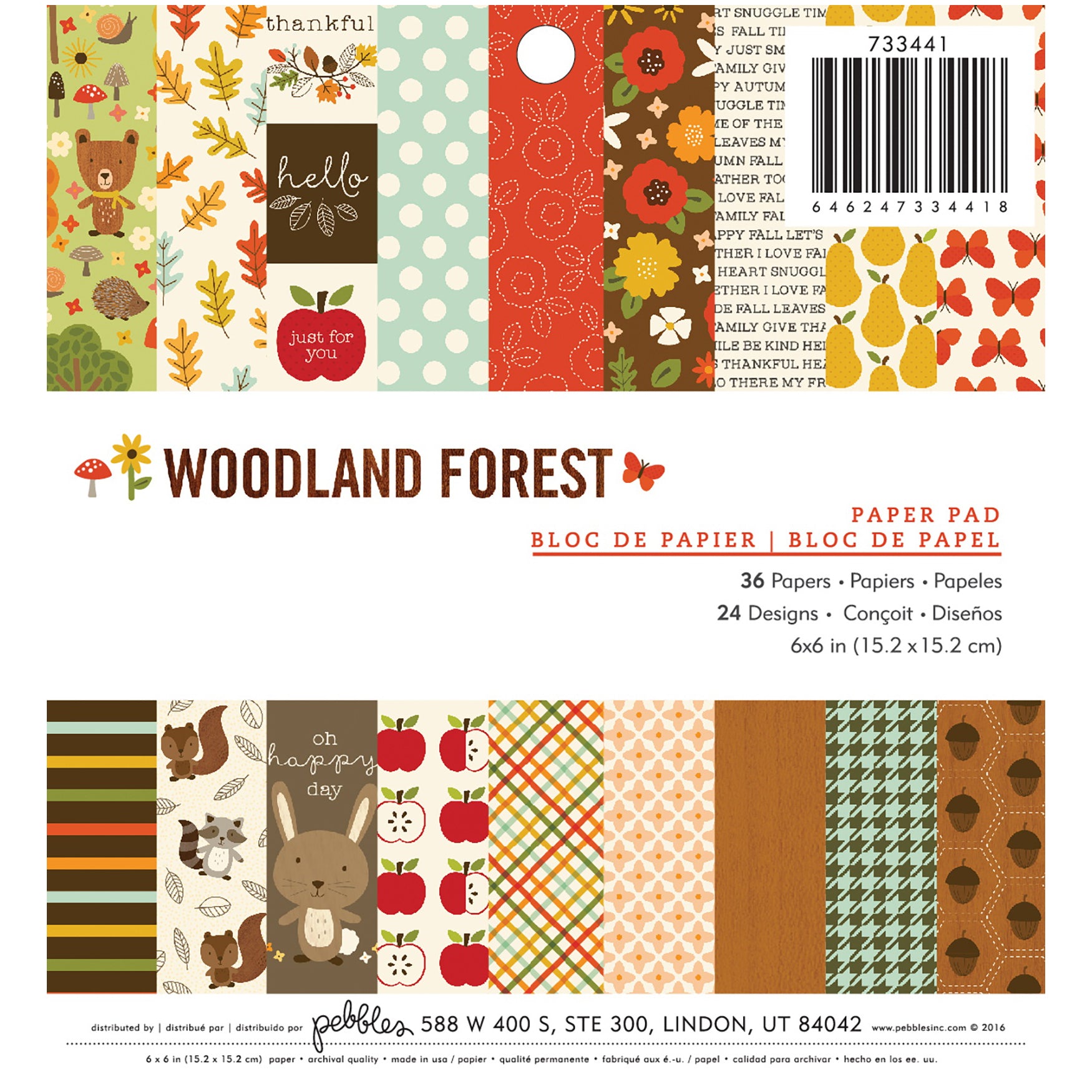 Pebbles Woodland Forest 6x6" Paper Pad