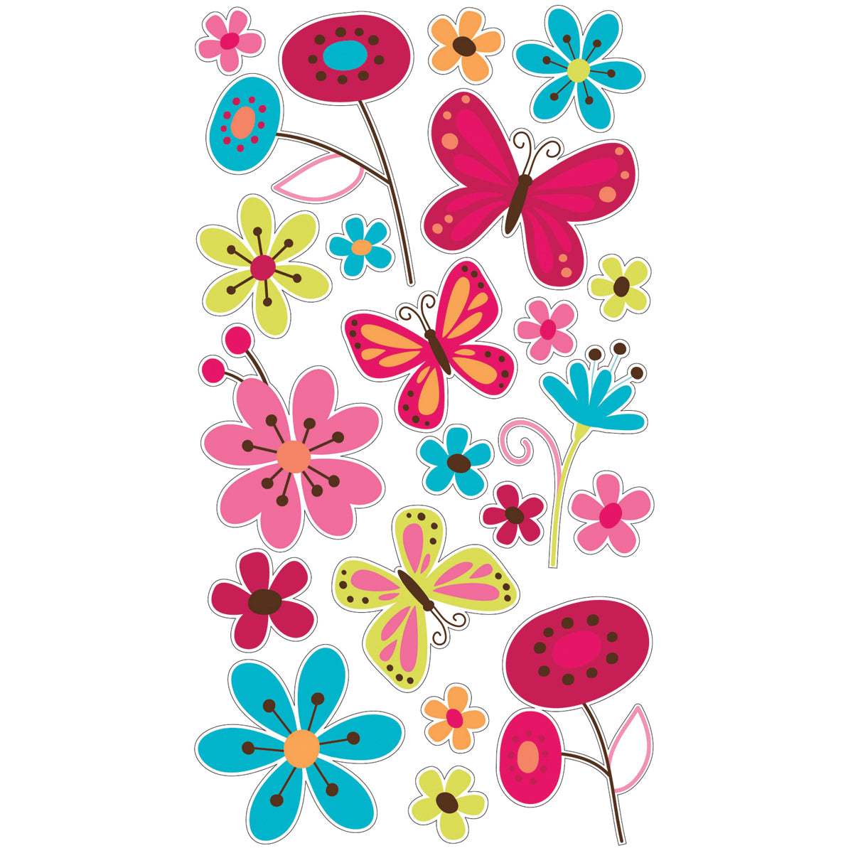 Sticko Stickers - Glitter Butterfly Garden, 21pcs