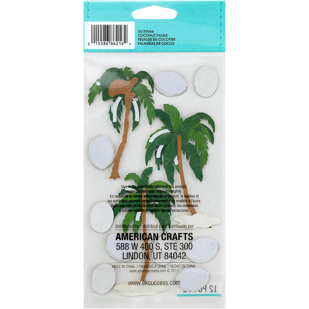 Jolee's Boutique Le Grande Dimensional Stickers - Coconut Palms, 12pcs