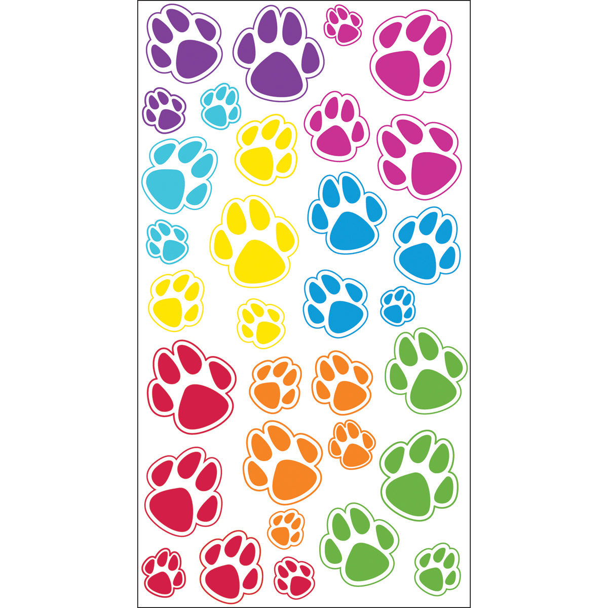 Sticko Dimensional Stickers - Printed Glitter Animal Tracks, 32pcs
