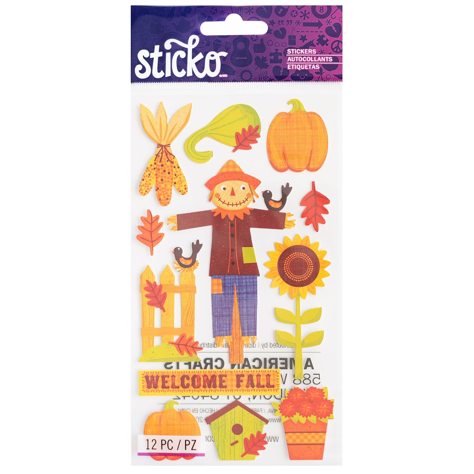 Sticko Stickers - Welcome Fall, 12pcs