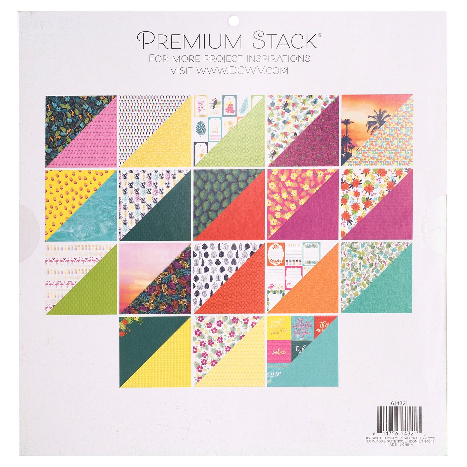 DCWV Double-Sided 12x12" Cardstock Stack - Electric Jungle