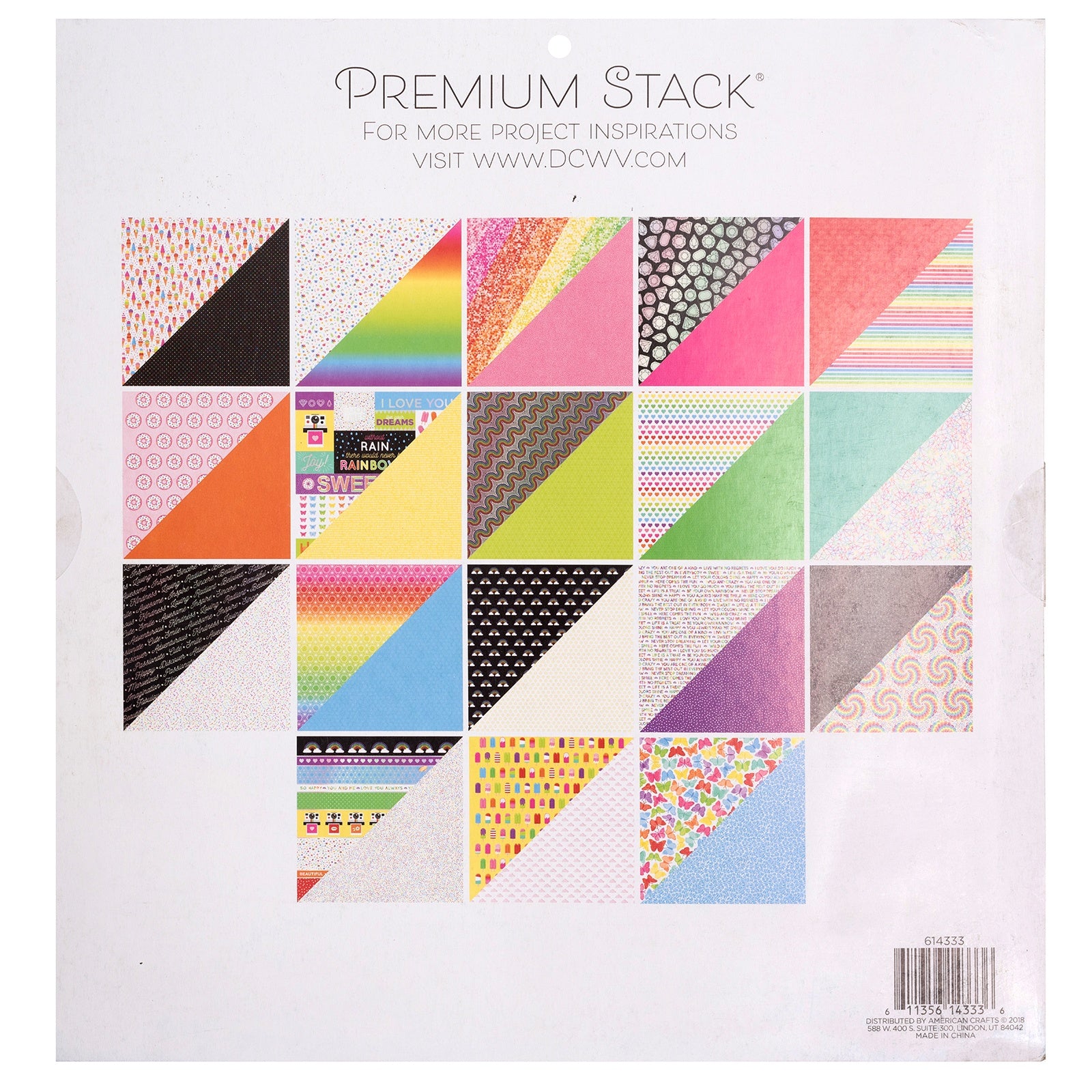 DCWV Double-Sided 12x12" Cardstock Stack - Rainbow Splash, with Foil