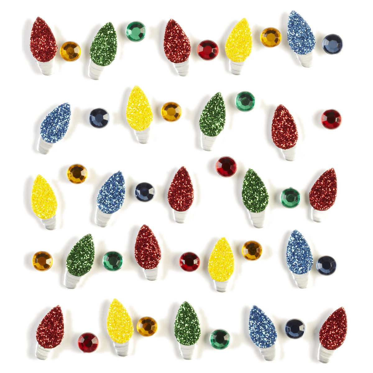 Jolee's Cabochon Dimensional Repeat Stickers - Christmas Light, 45pcs