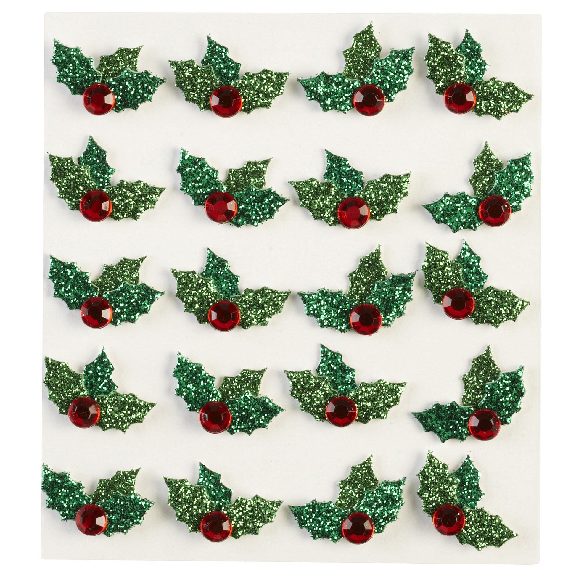 Jolee's Cabochon Dimensional Repeat Stickers - Christmas Holly, 20pcs