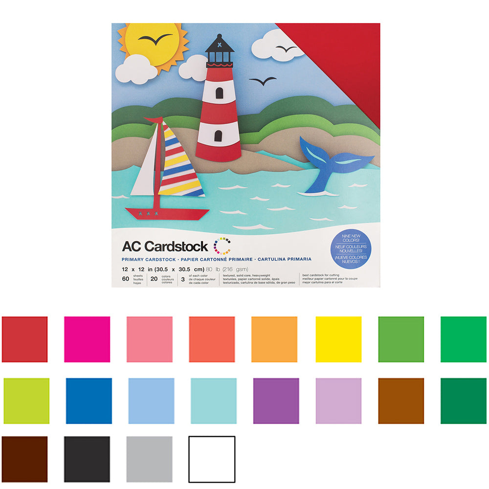 AC Cardstock Textured 12x12" Solid Color Variety Pack