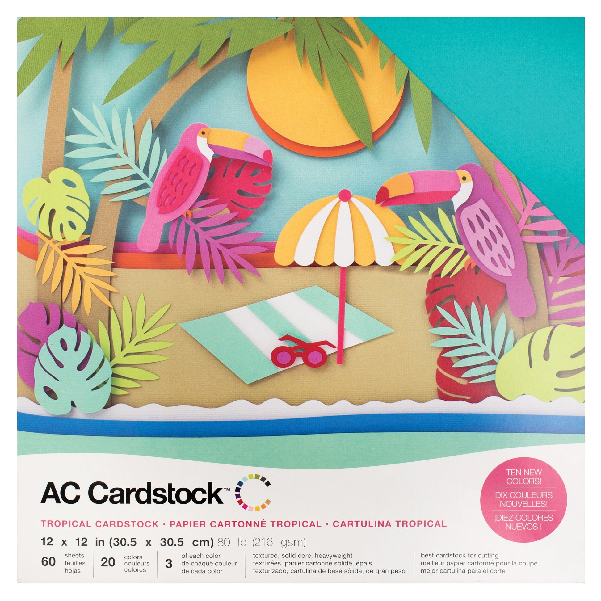 AC Cardstock Textured 12x12" Solid Color Variety Pack