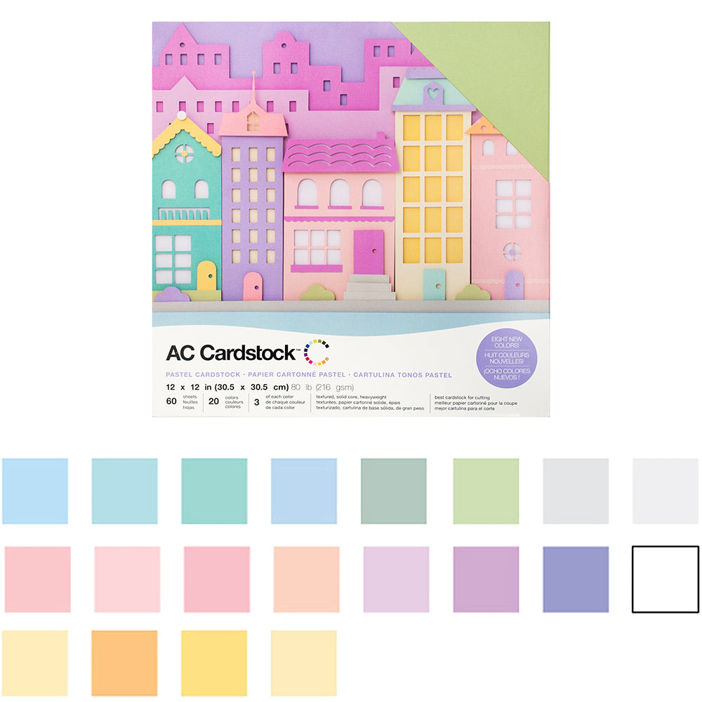 AC Cardstock Textured 12x12" Solid Color Variety Pack