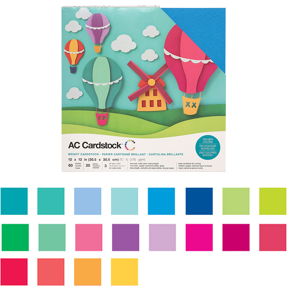 AC Cardstock Textured 12x12" Solid Color Variety Pack