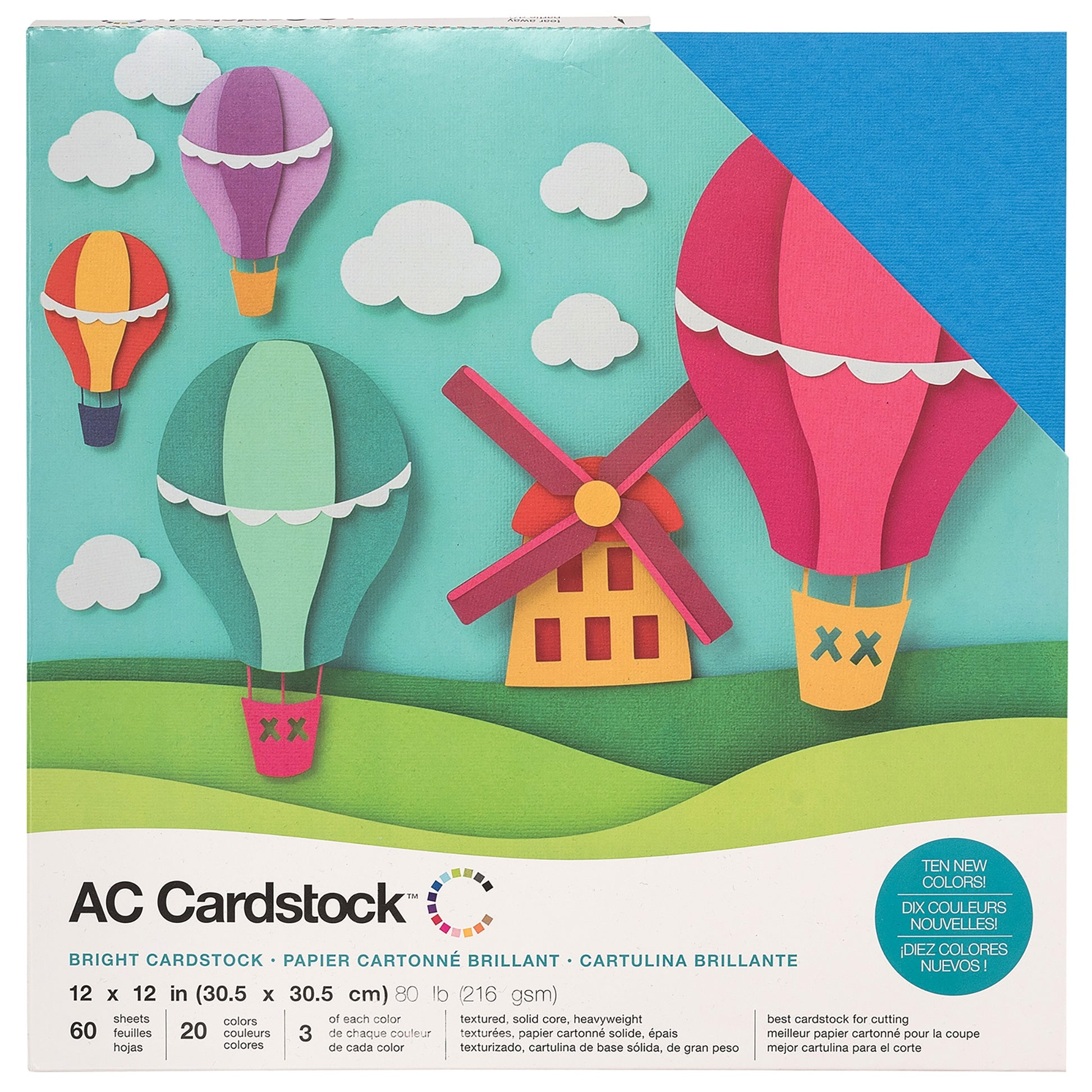 AC Cardstock Textured 12x12" Solid Color Variety Pack