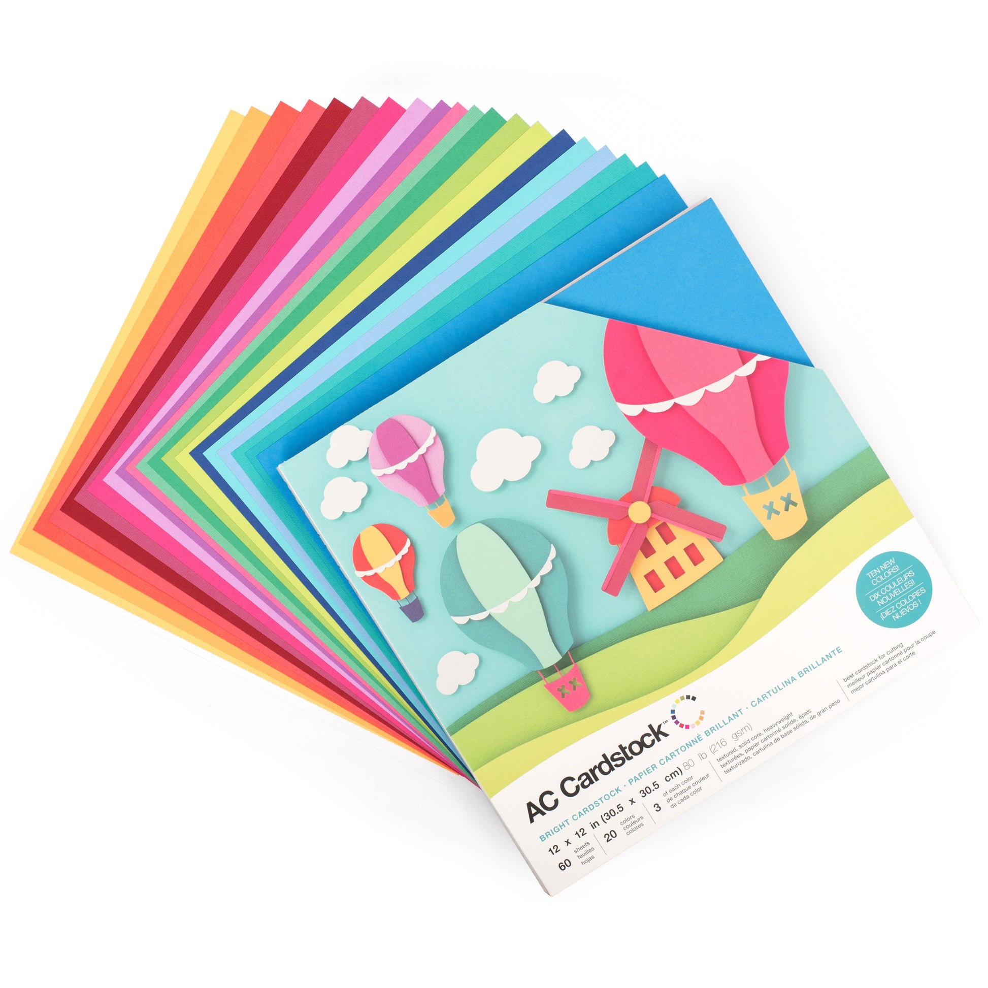AC Cardstock Textured 12x12" Solid Color Variety Pack