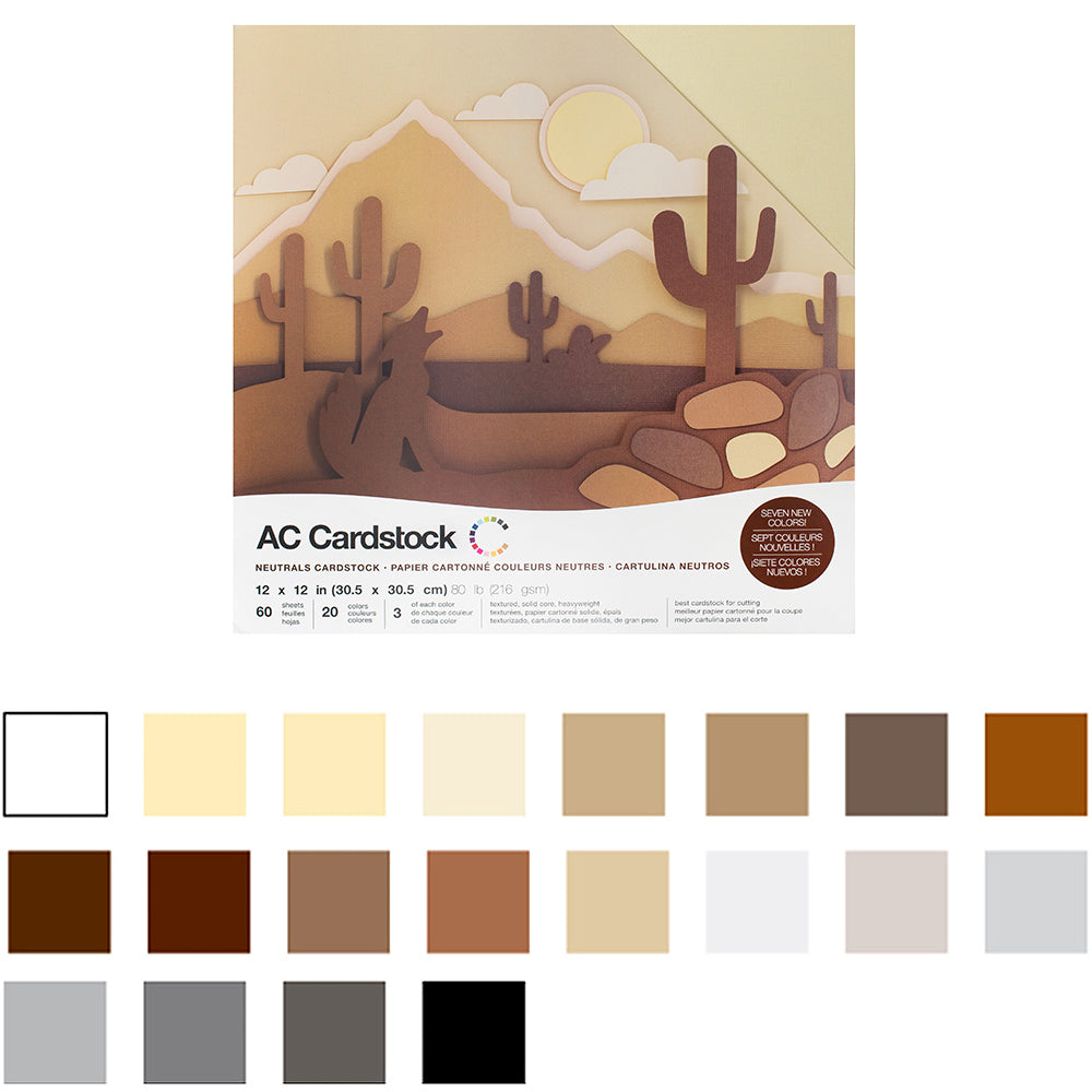 AC Cardstock Textured 12x12" Solid Color Variety Pack