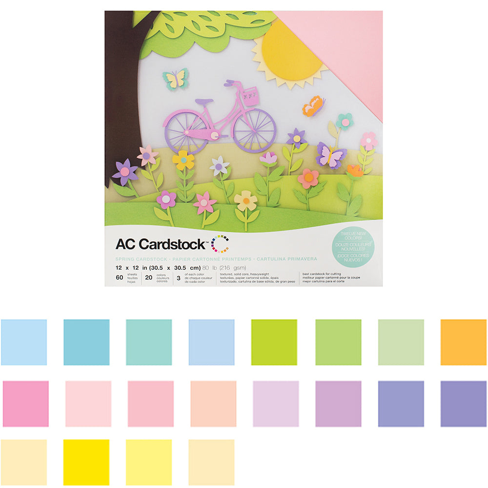 AC Cardstock Textured 12x12" Solid Color Variety Pack