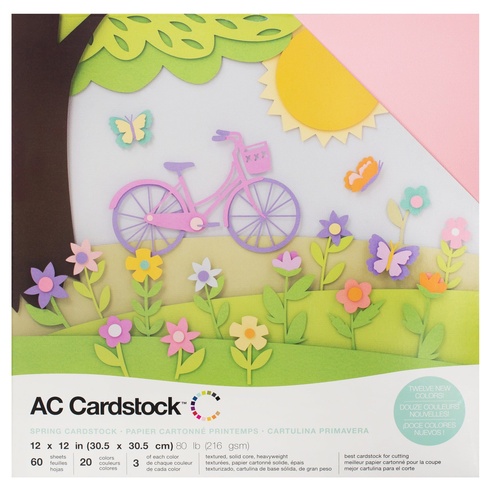 AC Cardstock Textured 12x12" Solid Color Variety Pack