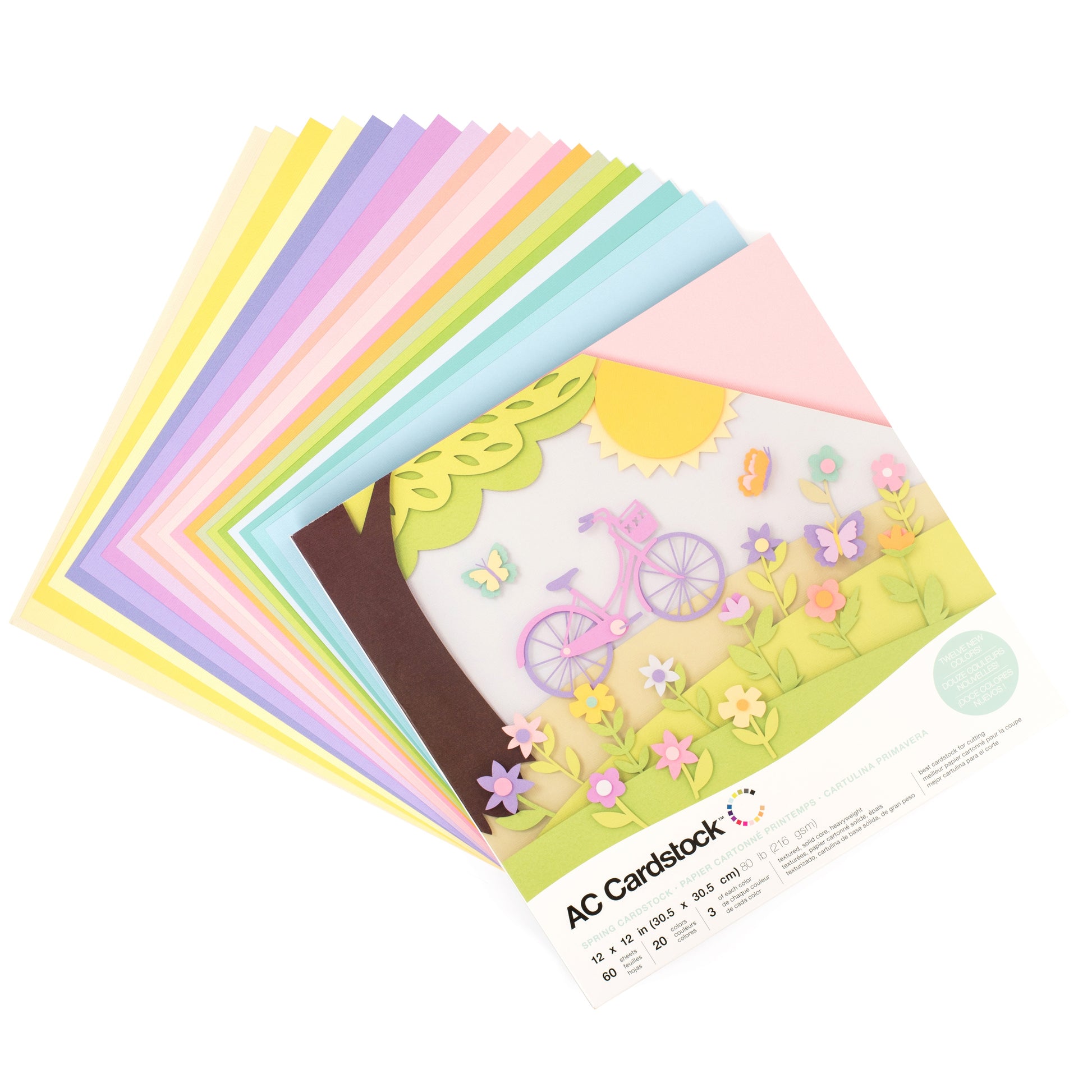 AC Cardstock Textured 12x12" Solid Color Variety Pack