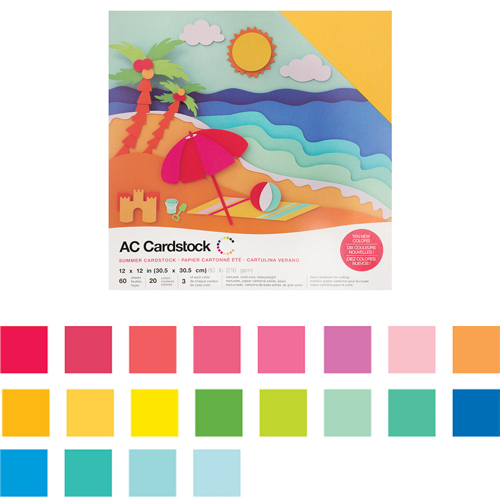 AC Cardstock Textured 12x12" Solid Color Variety Pack