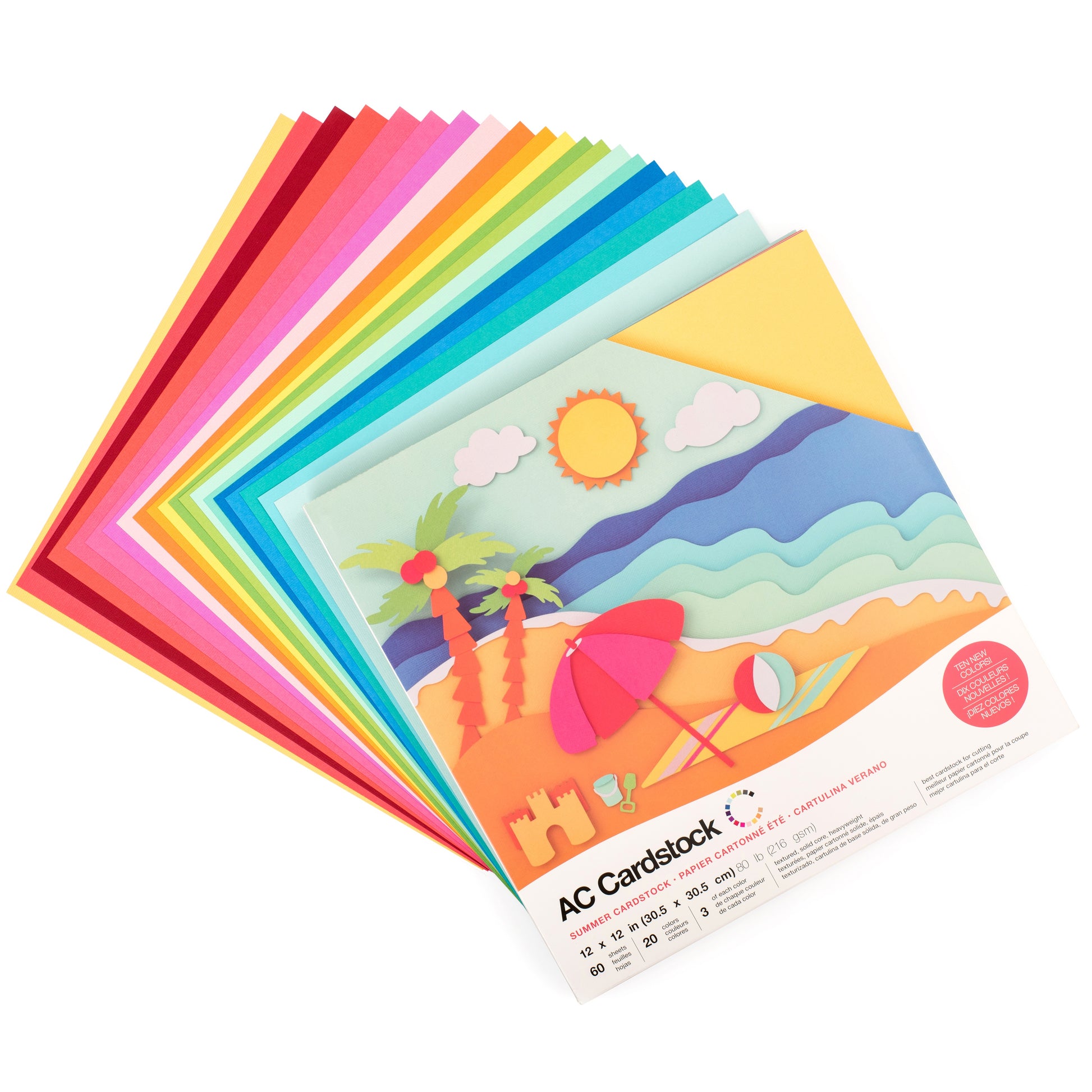 AC Cardstock Textured 12x12" Solid Color Variety Pack