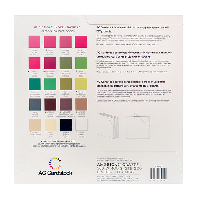 AC Cardstock Textured 12x12" Solid Color Variety Pack