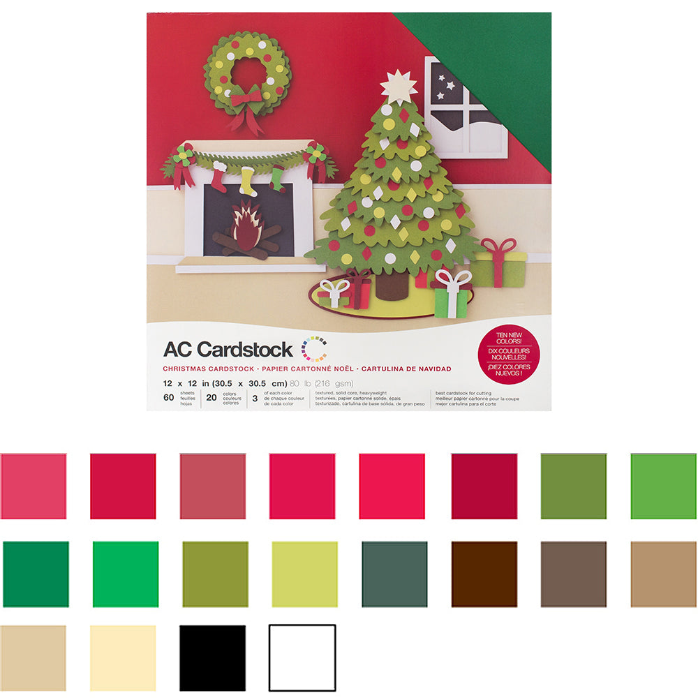 AC Cardstock Textured 12x12" Solid Color Variety Pack