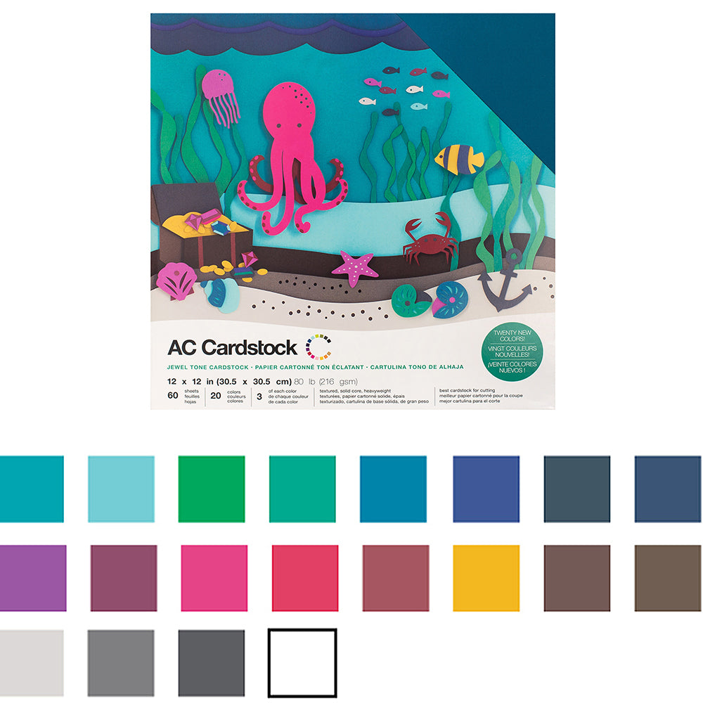 AC Cardstock Textured 12x12" Solid Color Variety Pack