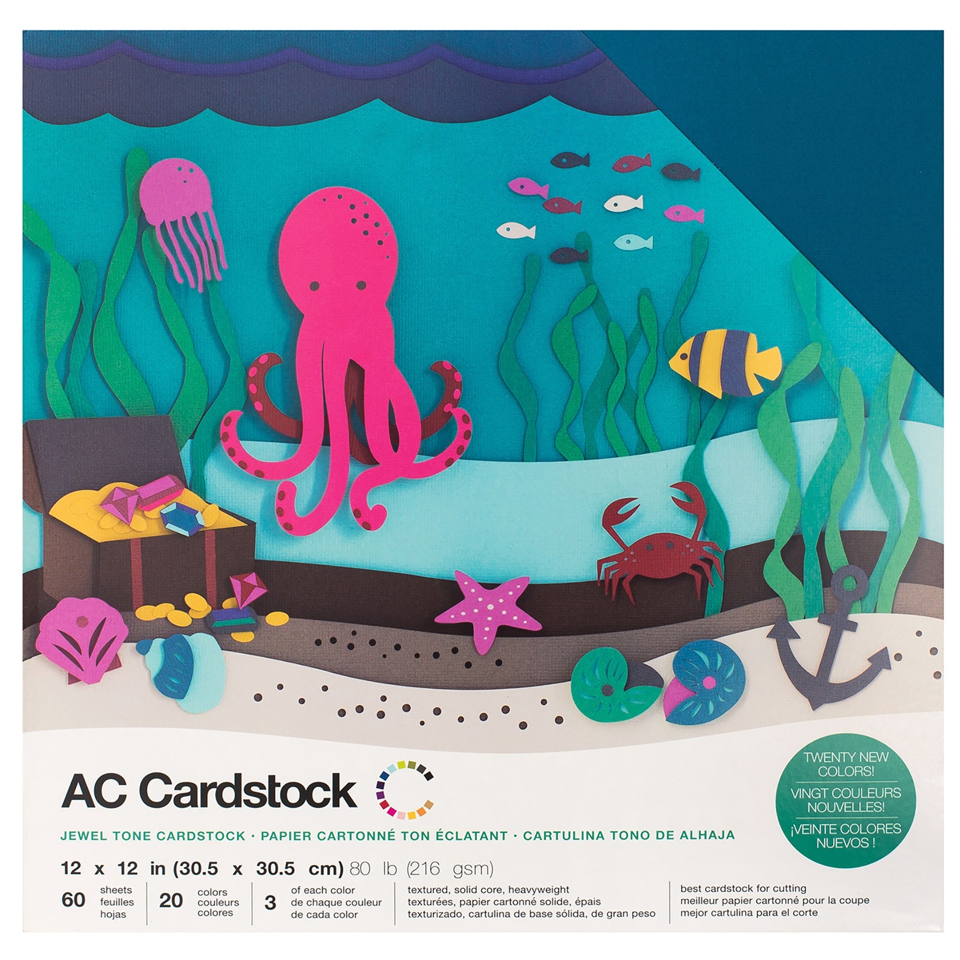 AC Cardstock Textured 12x12" Solid Color Variety Pack