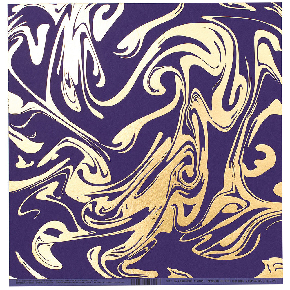 Bazzill Foiled Marble Pattern 12x12" Cardstock Packs