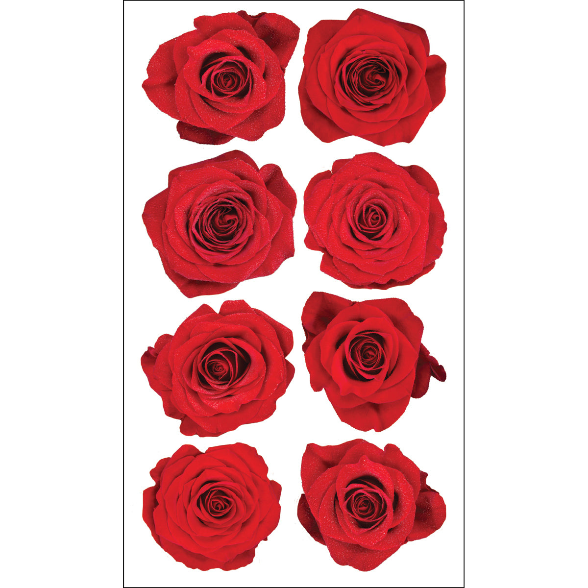 Sticko Stickers - Red Roses, 8pcs