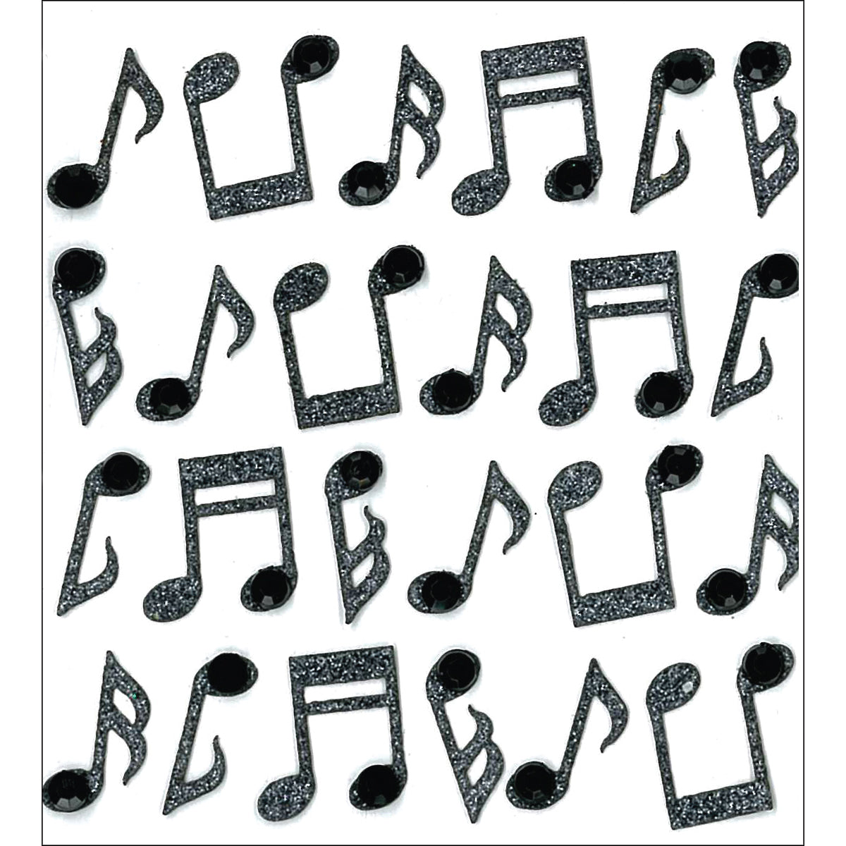 Jolee's Boutique Cabochon Dimensional Repeat Stickers - Music Notes, 24pcs