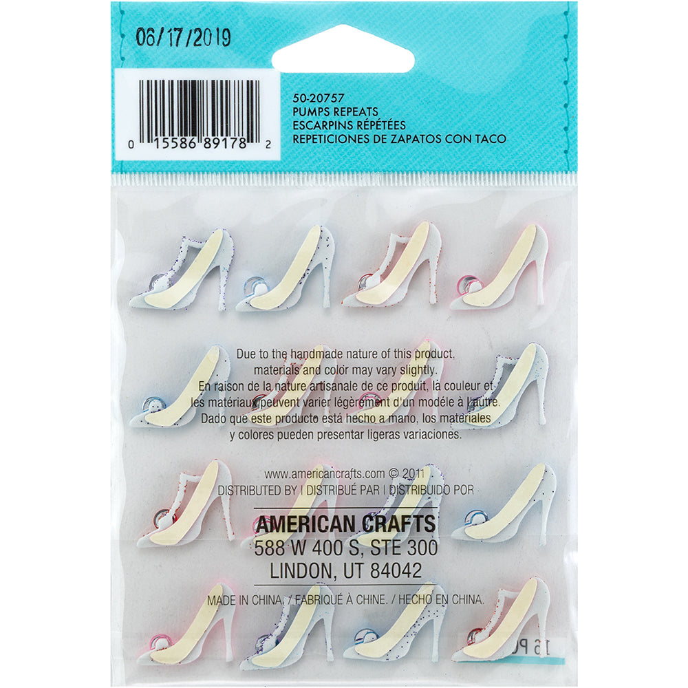 Jolee's Boutique Cabochon Dimensional Repeat Stickers - Pumps, 16pcs