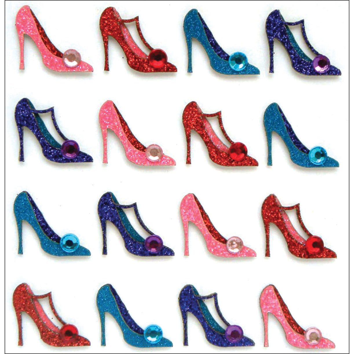 Jolee's Boutique Cabochon Dimensional Repeat Stickers - Pumps, 16pcs